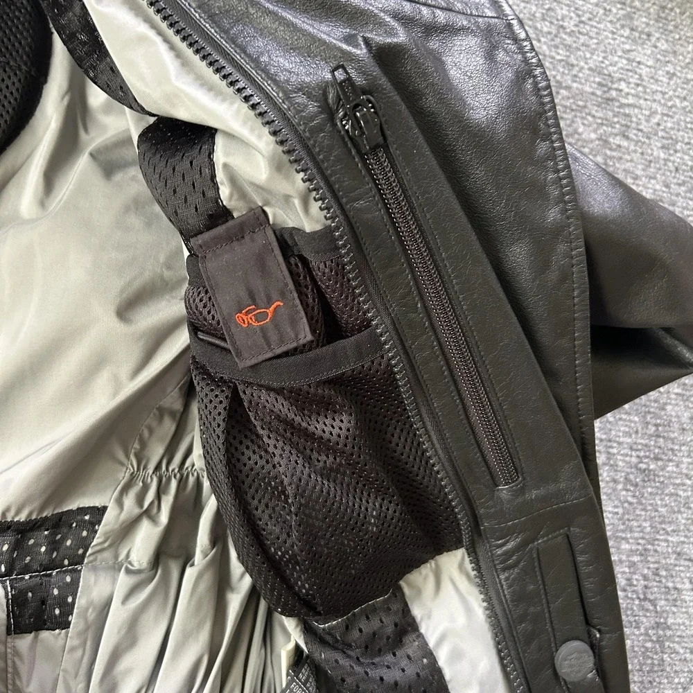 Harley Davidson FXRG Jacket Womens Medium Black Leather Motorcycle Armored‎